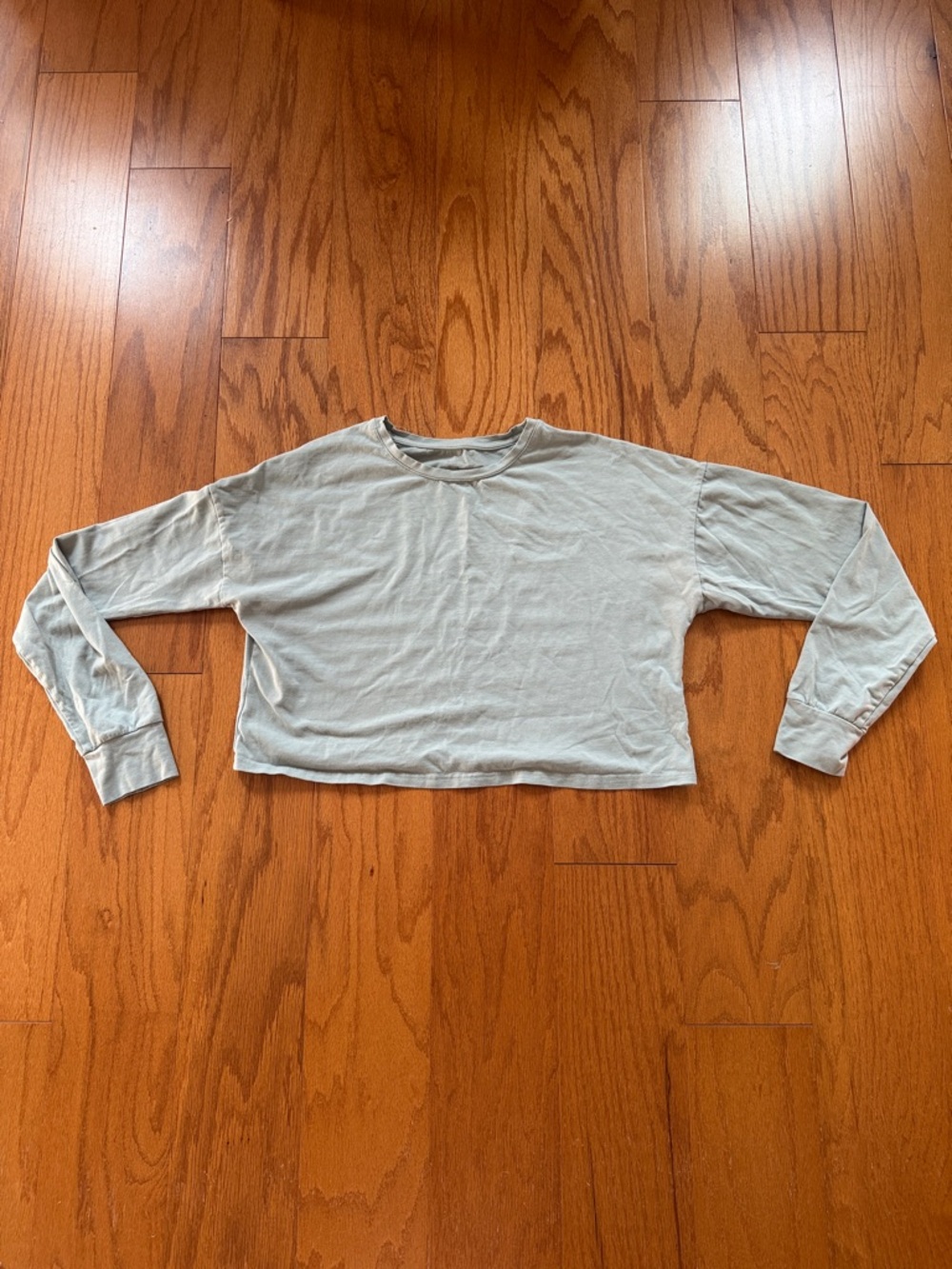 Cropped Long Sleeve Tee in Light Sage
